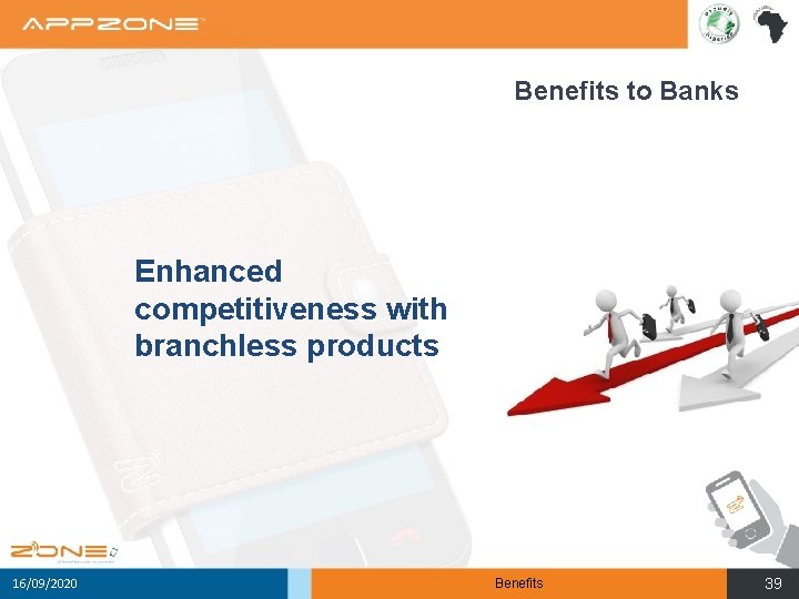 Benefits to Banks Enhanced competitiveness with branchless products 16/09/2020 Benefits 39 