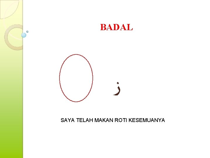 BADAL ﺯ SAYA TELAH MAKAN ROTI KESEMUANYA 