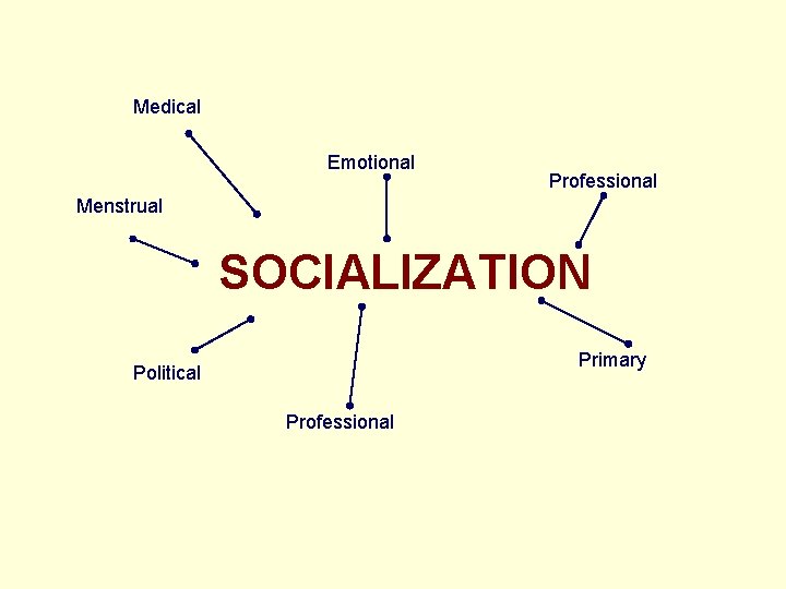 Medical Emotional Professional Menstrual SOCIALIZATION Primary Political Professional 