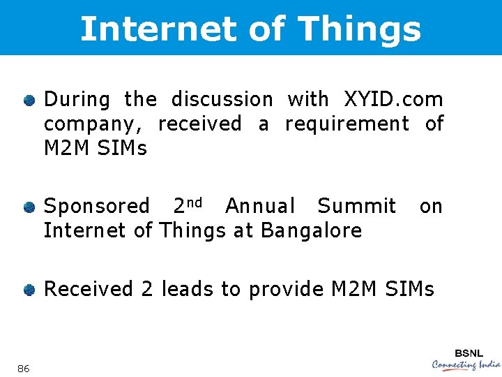 Internet of Things During the discussion with XYID. company, received a requirement of M