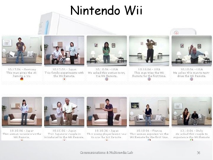 Nintendo Wii Communications & Multimedia Lab 36 