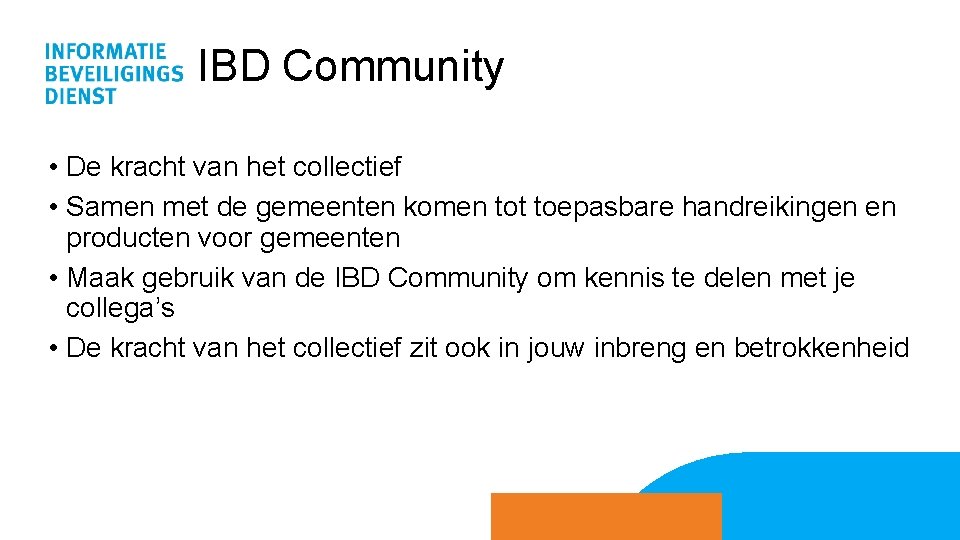 IBD Community • De kracht van het collectief • Samen met de gemeenten komen