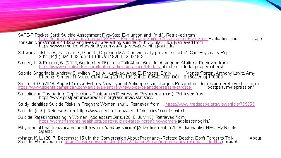 SAFE-T Pocket Card: Suicide Assessment Five-Step Evaluation and. (n. d. ). Retrieved from https: