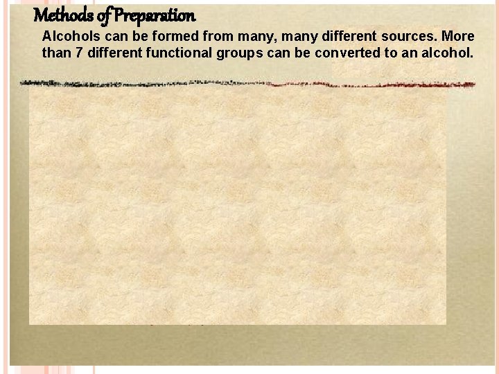 Methods of Preparation Alcohols can be formed from many, many different sources. More than