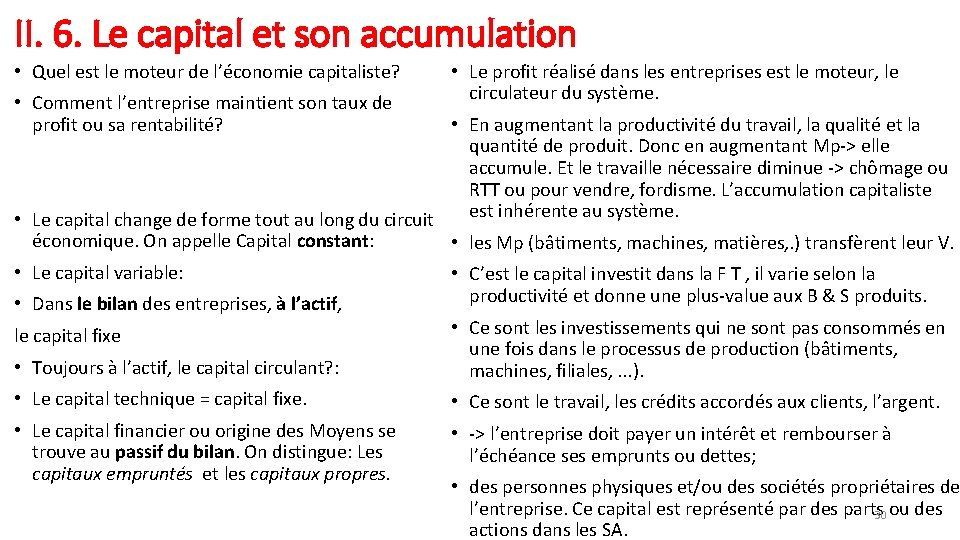 II. 6. Le capital et son accumulation • Quel est le moteur de l’économie
