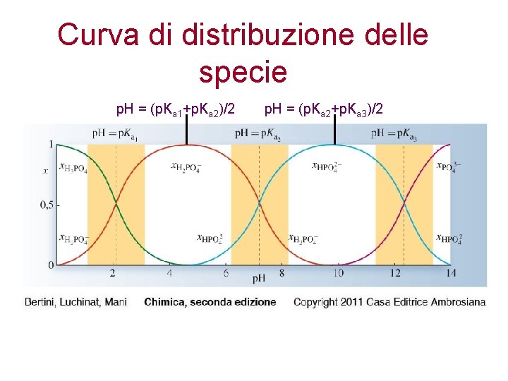 Curva di distribuzione delle specie p. H = (p. Ka 1+p. Ka 2)/2 p.