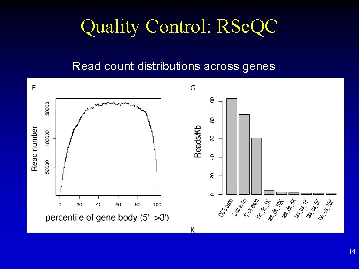 Quality Control: RSe. QC Read count distributions across genes 14 