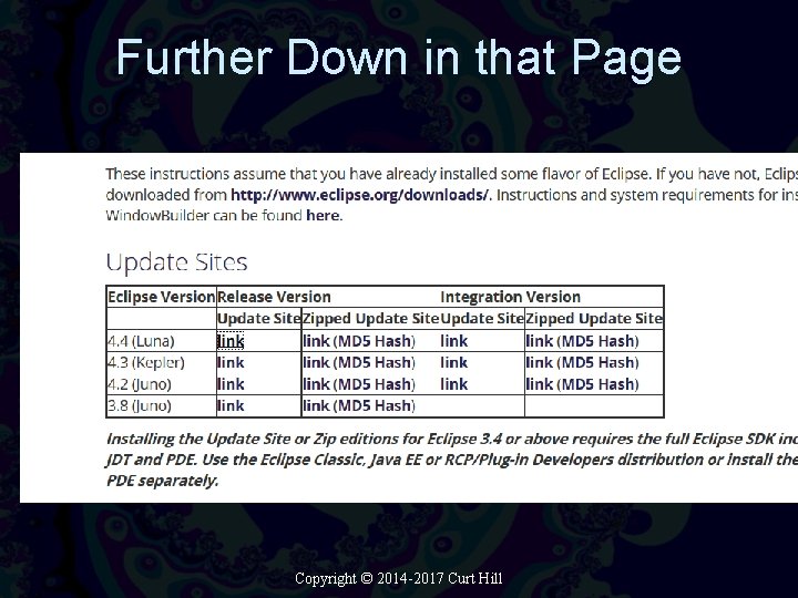 Further Down in that Page Copyright © 2014 -2017 Curt Hill Further Down in that Page Copyright © 2014 -2017 Curt Hill