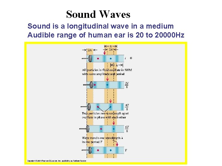 Sound Waves Sound is a longitudinal wave in a medium Audible range of human