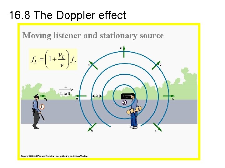 16. 8 The Doppler effect Moving listener and stationary source 