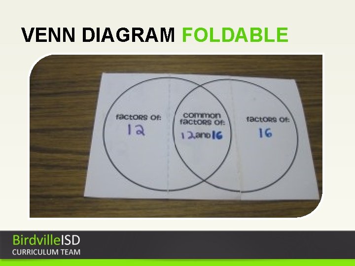 VENN DIAGRAM FOLDABLE 