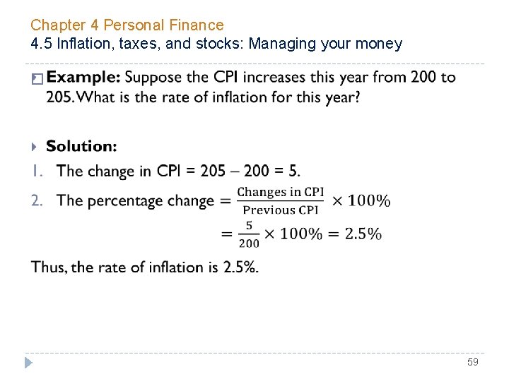 Chapter 4 Personal Finance 4. 5 Inflation, taxes, and stocks: Managing your money �