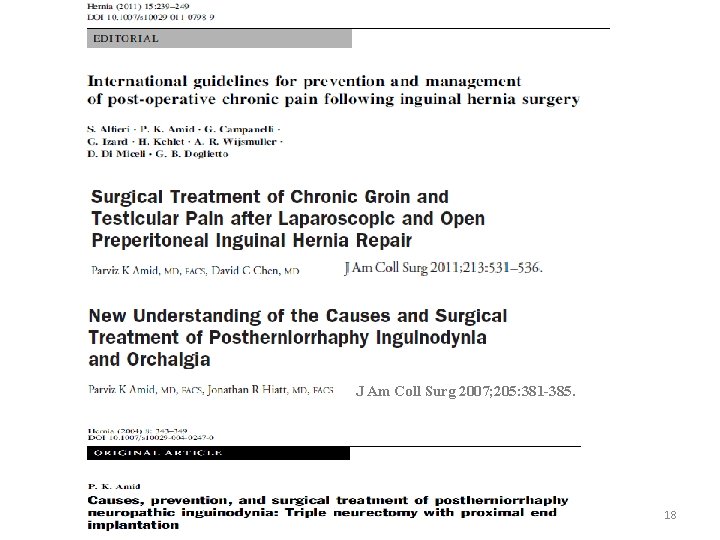 J Am Coll Surg 2007; 205: 381 -385. 18 