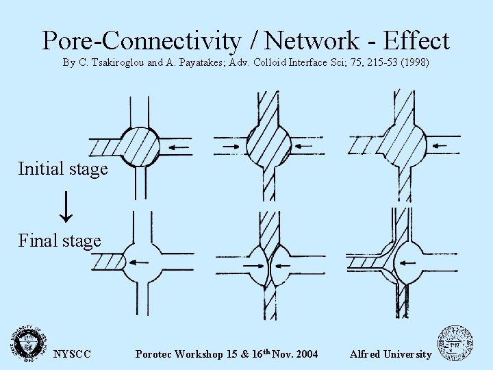 Pore-Connectivity / Network - Effect By C. Tsakiroglou and A. Payatakes; Adv. Colloid Interface