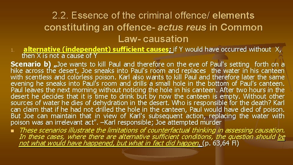 2. 2. Essence of the criminal offence/ elements constituting an offence- actus reus in