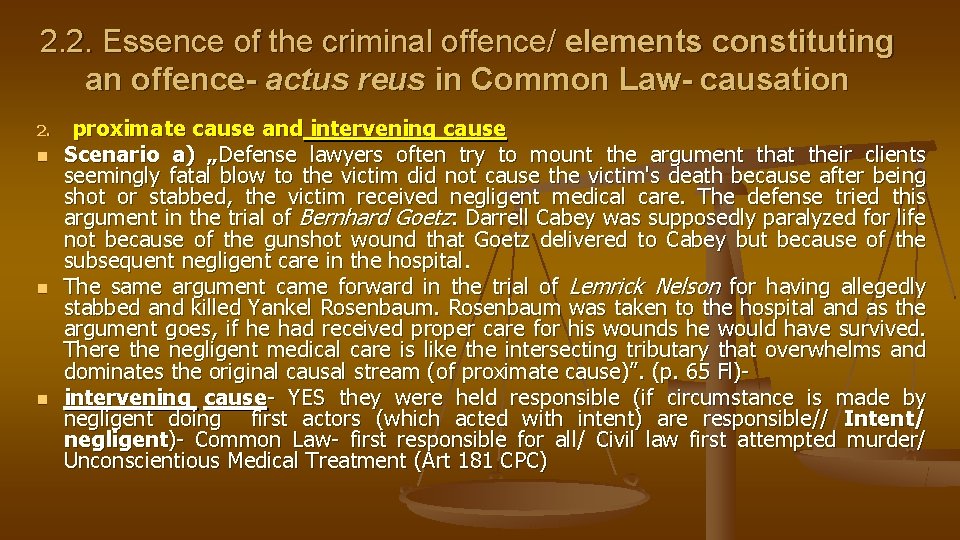 2. 2. Essence of the criminal offence/ elements constituting an offence- actus reus in