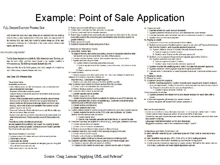 Example: Point of Sale Application Source: Craig Larman “Applying UML and Patterns” 