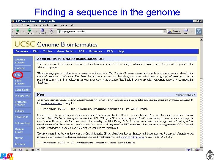 Finding a sequence in the genome 