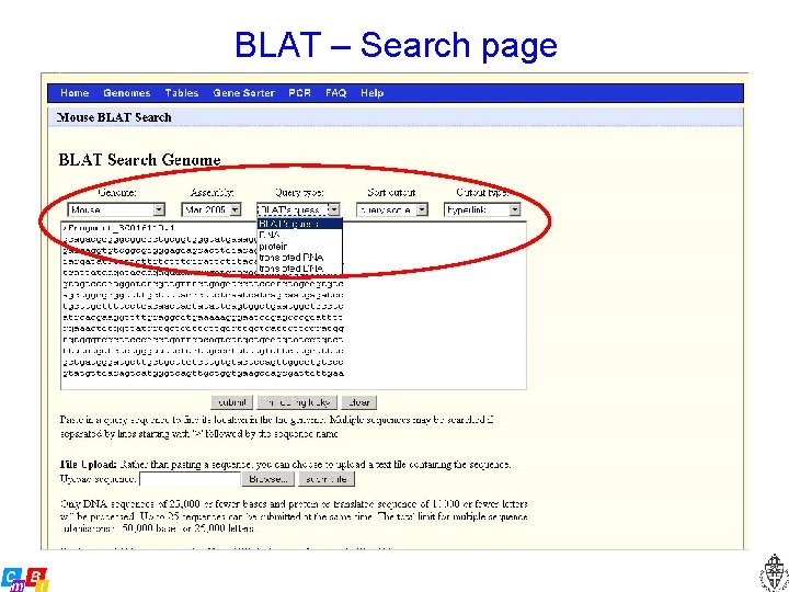 BLAT – Search page 