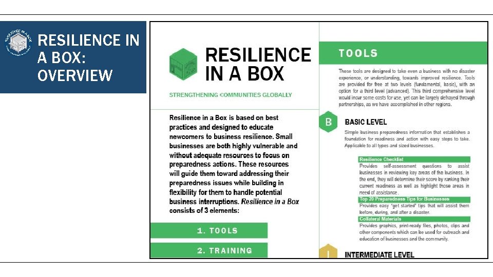 RESILIENCE IN A BOX: OVERVIEW 