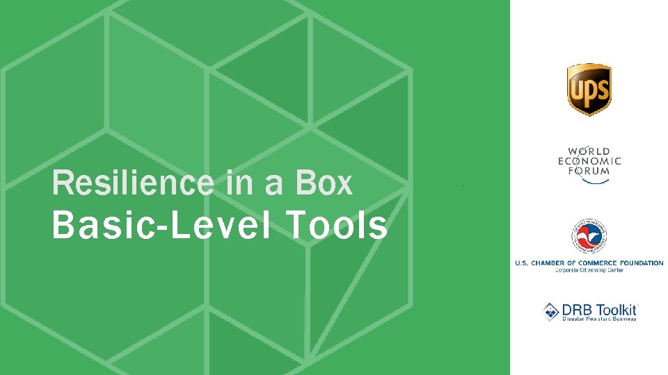 Resilience in a Box Basic-Level Tools 