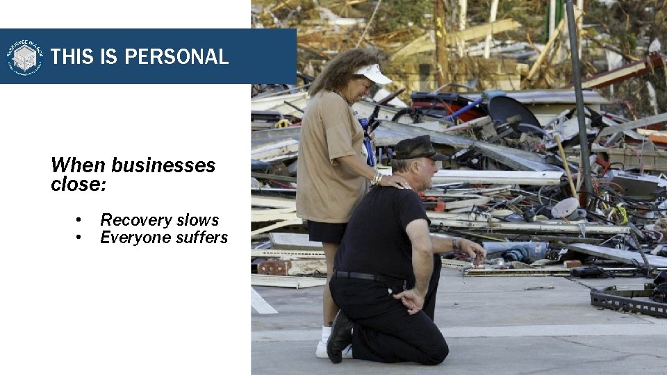 THIS IS PERSONAL When businesses close: • • Recovery slows Everyone suffers Click to