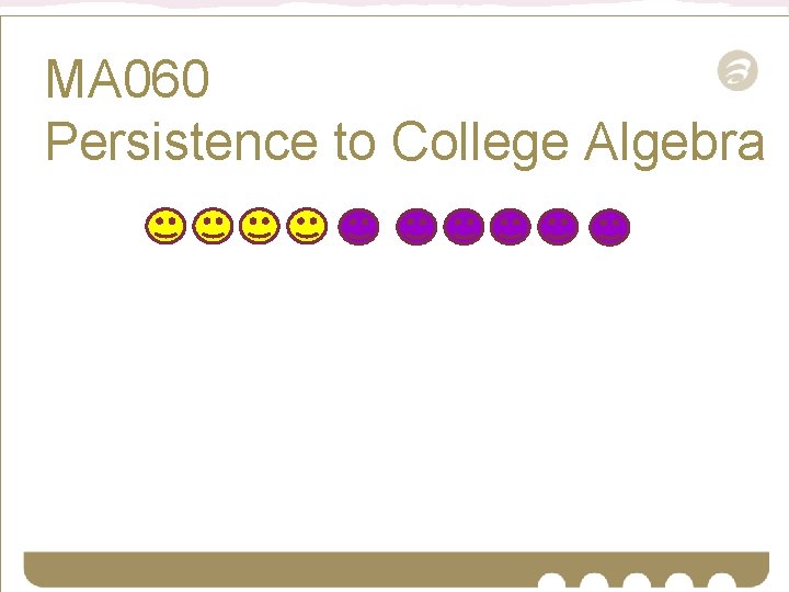 MA 060 Persistence to College Algebra 