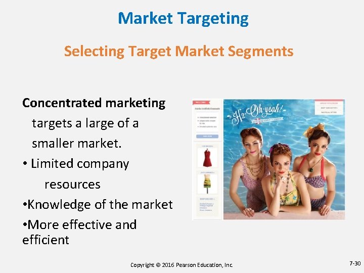 Market Targeting Selecting Target Market Segments Concentrated marketing targets a large of a smaller Market Targeting Selecting Target Market Segments Concentrated marketing targets a large of a smaller
