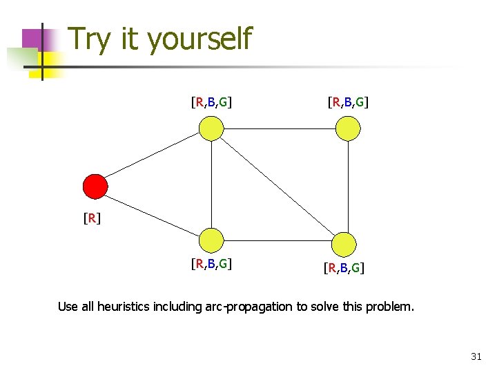 Try it yourself [R, B, G] [R] [R, B, G] Use all heuristics including