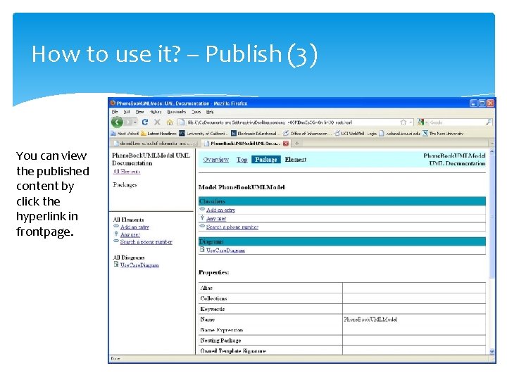 How to use it? – Publish (3) You can view the published content by