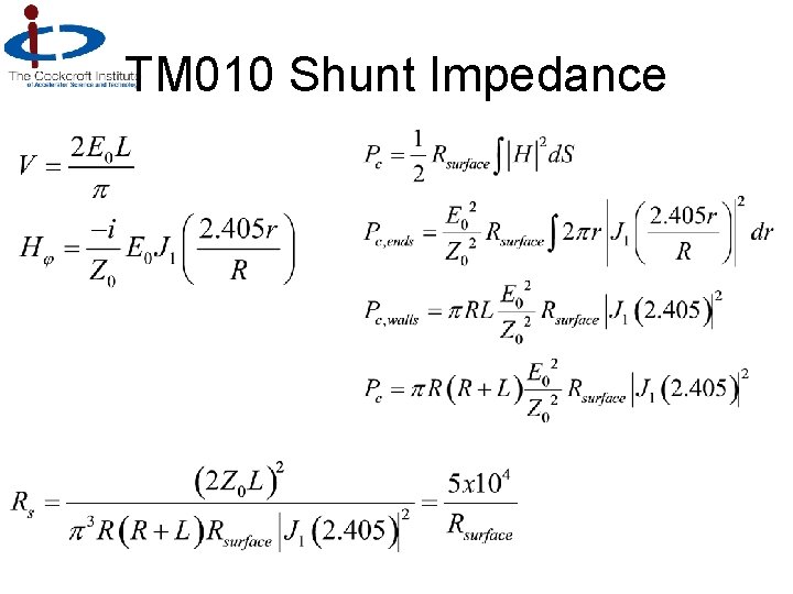TM 010 Shunt Impedance 