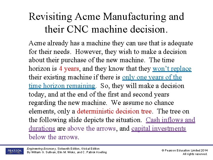 Revisiting Acme Manufacturing and their CNC machine decision. Acme already has a machine they Revisiting Acme Manufacturing and their CNC machine decision. Acme already has a machine they