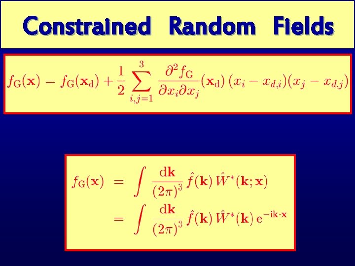 Constrained Random Gaussian Peaks. Fields 