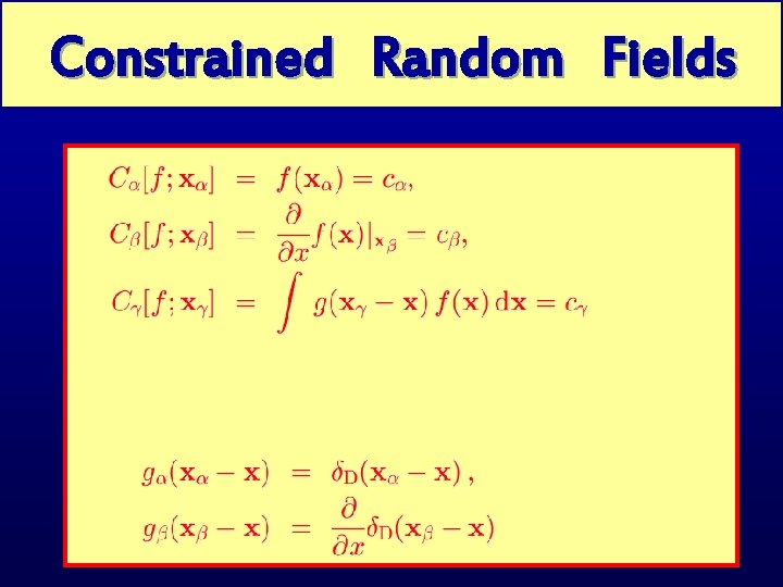 Constrained Random Gaussian Peaks. Fields 