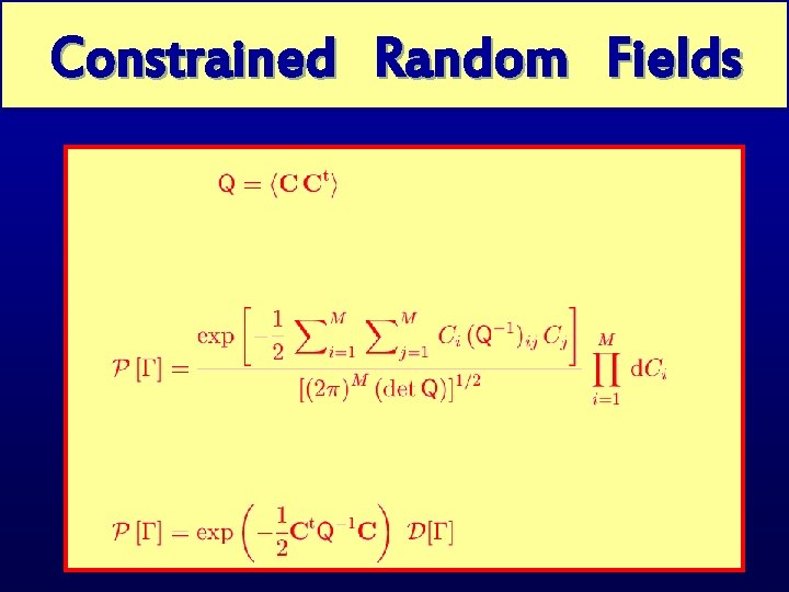 Constrained Random Gaussian Peaks. Fields 