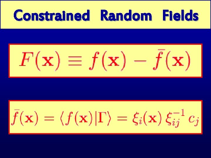 Constrained Random Gaussian Peaks. Fields 