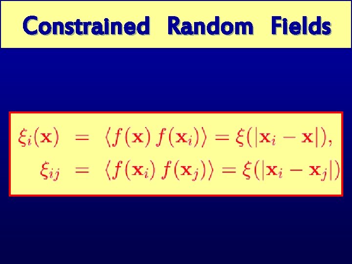 Constrained Random Gaussian Peaks. Fields 