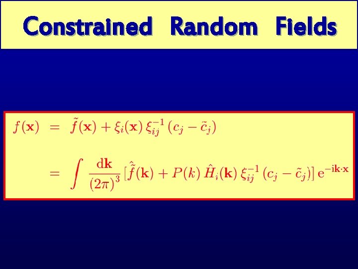 Constrained Random Gaussian Peaks. Fields 