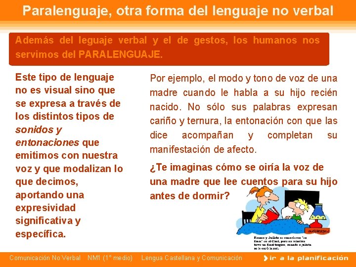 Paralenguaje, otra forma del lenguaje no verbal Además del leguaje verbal y el de