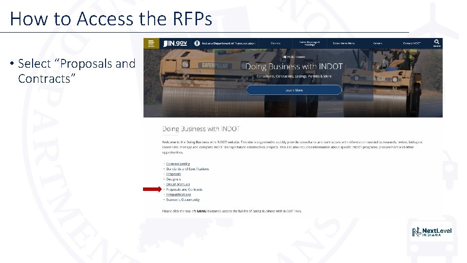 How to Access the RFPs • Select “Proposals and Contracts” 