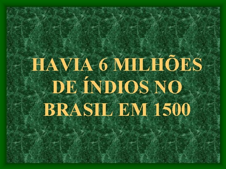 HAVIA 6 MILHÕES DE ÍNDIOS NO BRASIL EM 1500 