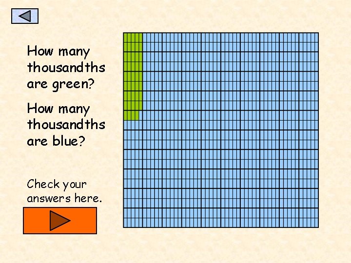 How many thousandths are green? How many thousandths are blue? Check your answers here.