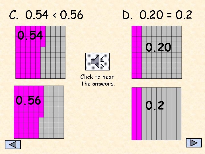 C. 0. 54 < 0. 56 0. 54 D. 0. 20 = 0. 20