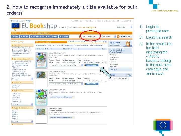 2. How to recognise immediately a title available for bulk orders? 12 www. bookshop.