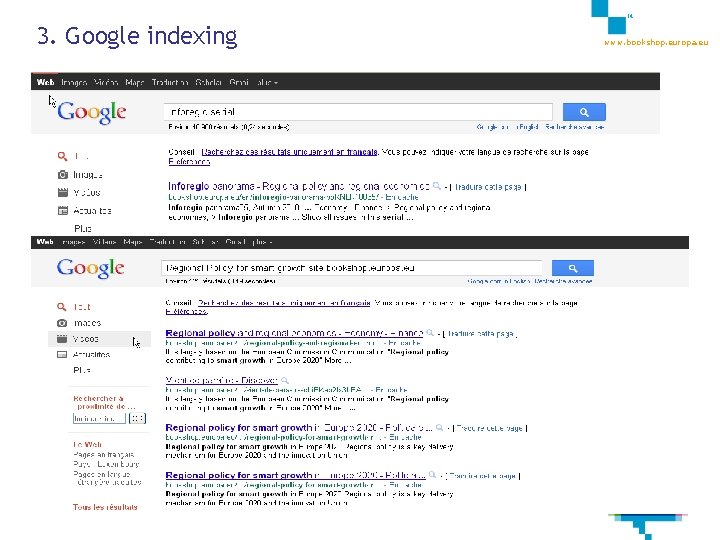 14 3. Google indexing www. bookshop. europa. eu 