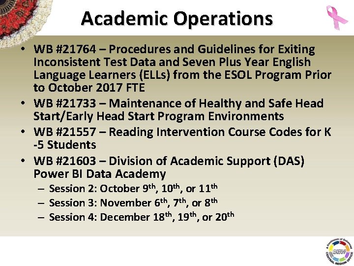 Academic Operations • WB #21764 – Procedures and Guidelines for Exiting Inconsistent Test Data