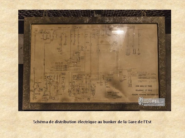 Schéma de distribution électrique au bunker de la Gare de l’Est 