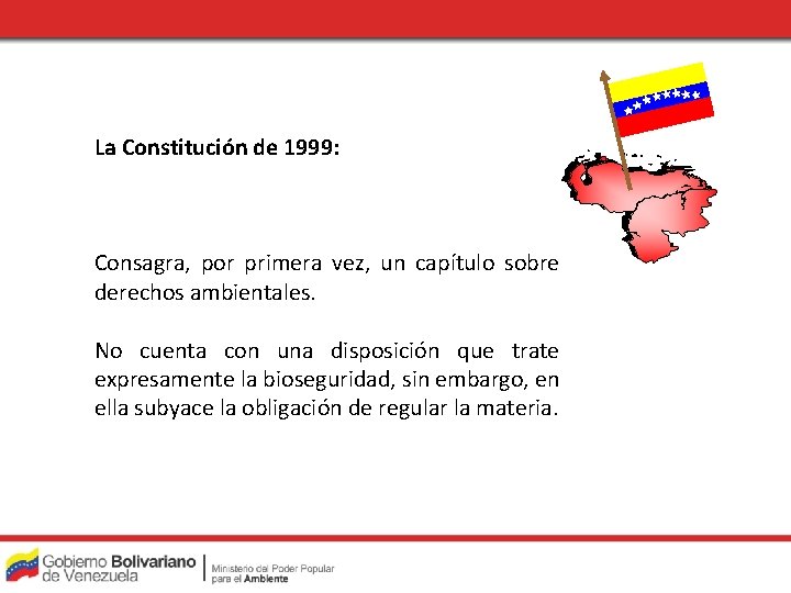 La Constitución de 1999: Consagra, por primera vez, un capítulo sobre derechos ambientales. No