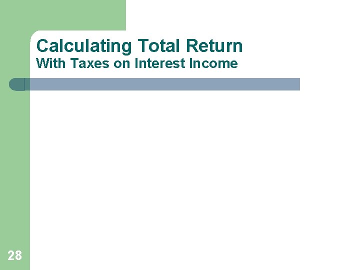 Calculating Total Return With Taxes on Interest Income 28 