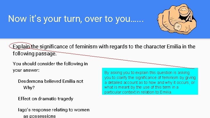 Now it’s your turn, over to you…. . . Explain the significance of feminism